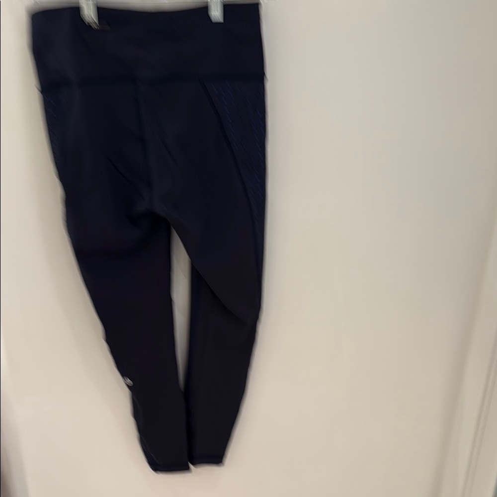 Navy Blue Lululemon Leggings with Mesh Detail - Picture 4 of 6